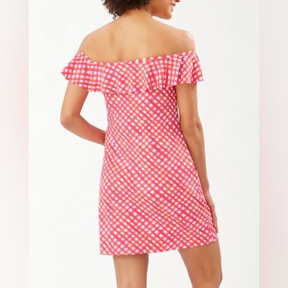 NWT Tommy Bahama HARBOUR ISLAND OFF THE SHOULDER RUFFLE SPA DRESS PARADISE CORAL - Picture 8 of 9